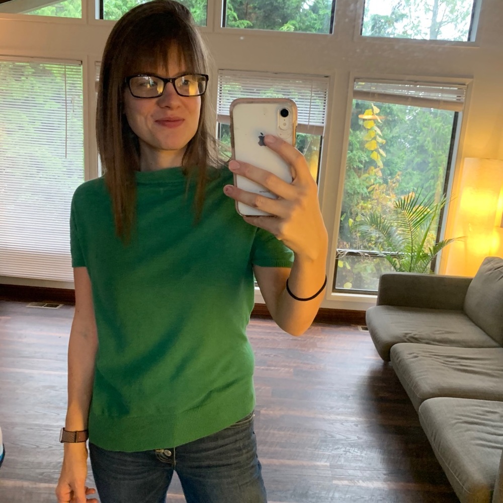 Ann Taylor Cowl Neck Short Sleeve Sweater